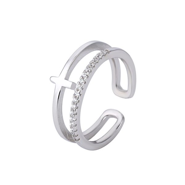 Double-layer Couple Ring Fashion Micro Rhinestone Ring