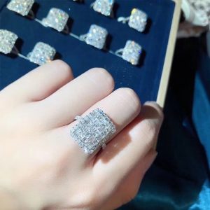 Ring Luxury Exaggerated Ladies Zircon 2-Piece Set