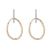 Jane Oval Circle Exaggerated Pendant Two-tone Stud Earrings