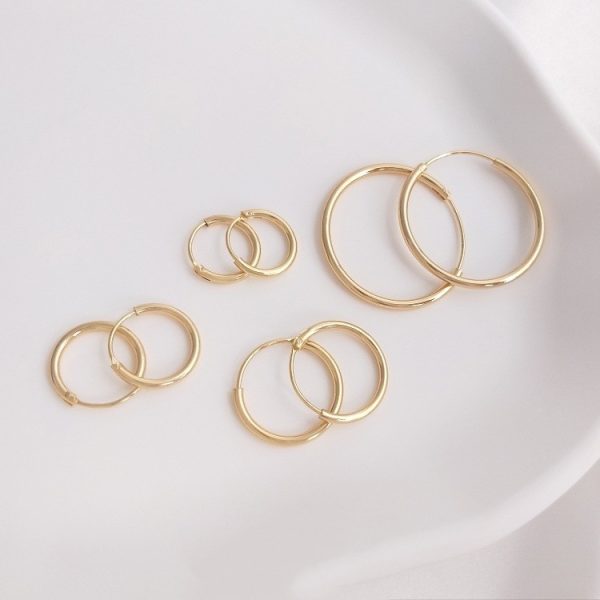 European And American Temperament Earrings Thin Circle Ring Ear Buckle
