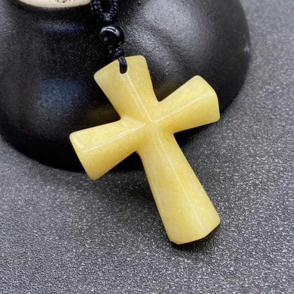 Natural Stone Christmas Gift Agate Woven Semi-precious Stone Cross Necklace
