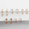 5Pair Fashion Round Twist Copper Small Hoop Earrings Set For