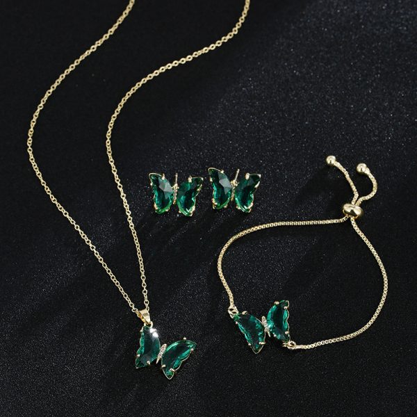 New Butterfly Necklace Jewelry Set