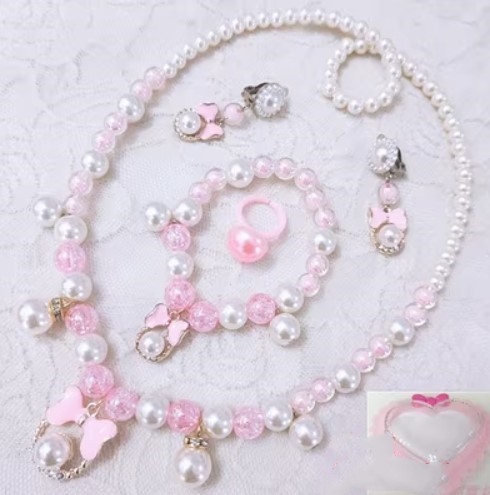 Children's Necklace Jewelry Pearl Bracelet Set