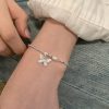 S925 Sterling Silver Butterfly Pearl Small Pieces Of Silver Bracelet For Women