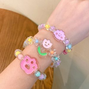 Cartoon Jelly Color Beaded Girl Bracelet