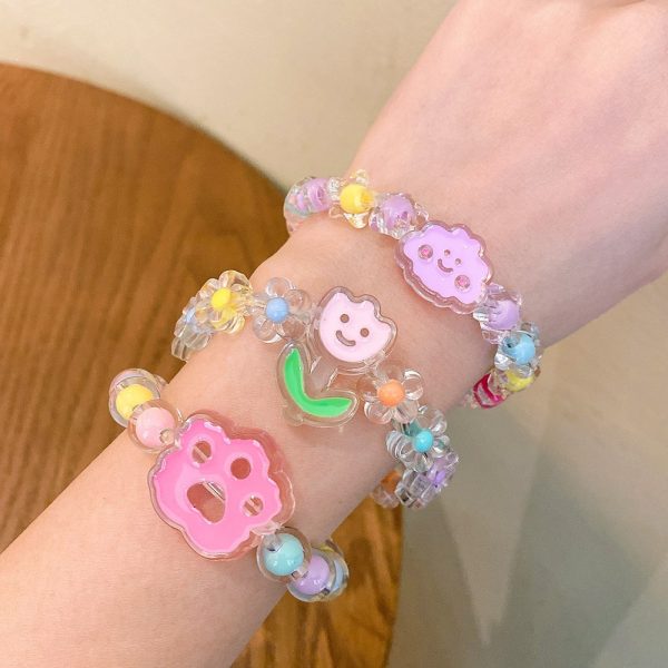 Cartoon Jelly Color Beaded Girl Bracelet