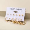 Women's Jewelry Fashion Personality Pearl Butterfly Ear Studs 5-Piece Set