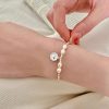 925 Silver Heart-shaped Broken Silver Pearl Bracelet