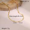 RETRO Geometric Square Zircon Necklace Stainless Steel Necklace Chain Like Flat Snake