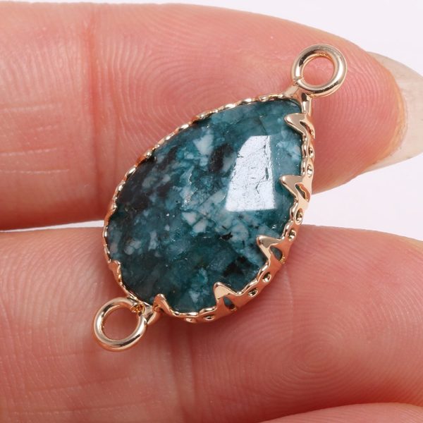 Drop Shaped Faceted Natural Stone Connector