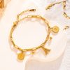Hip Hop Cool Round Brand Titanium Steel Female Letter Cold Wind Student Girlfriends Bracelet