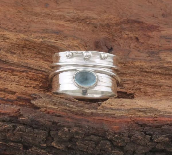 Fashion Natural Gemstone Women's Handmade Ring