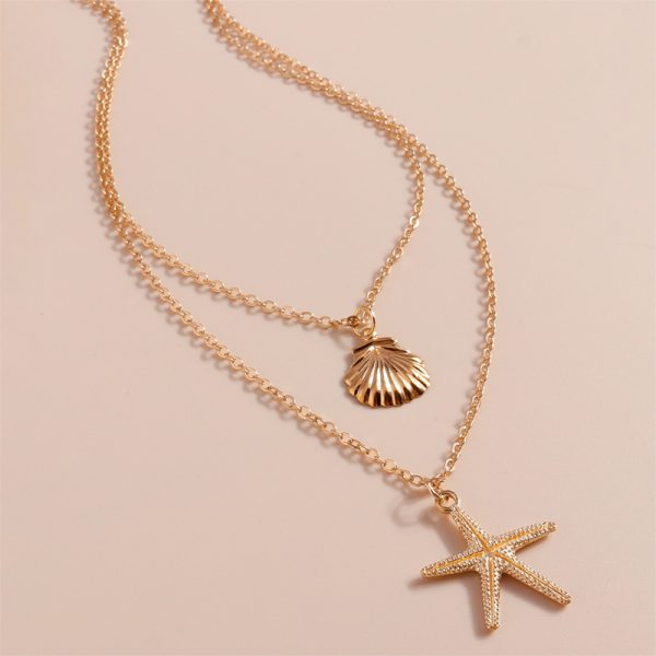Simple Shell Double-layer Necklace For Women