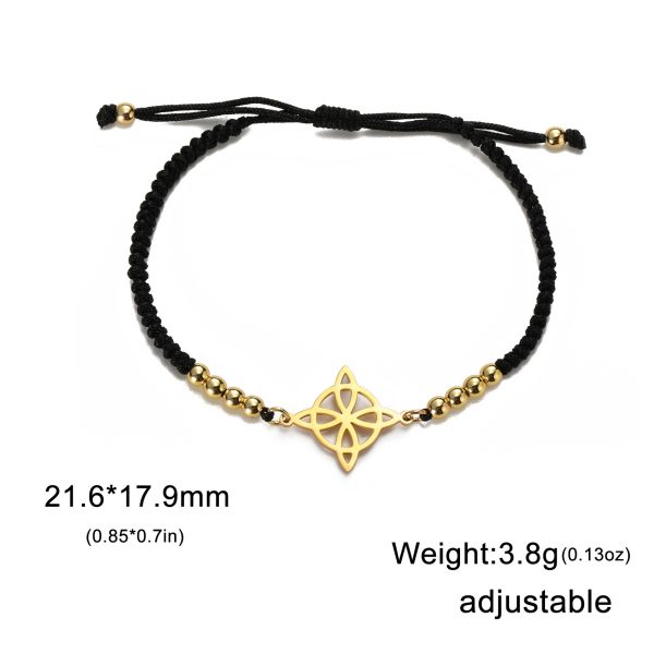 Stainless Steel Bracelet Simple And Adjustable Red Rope Bracelet