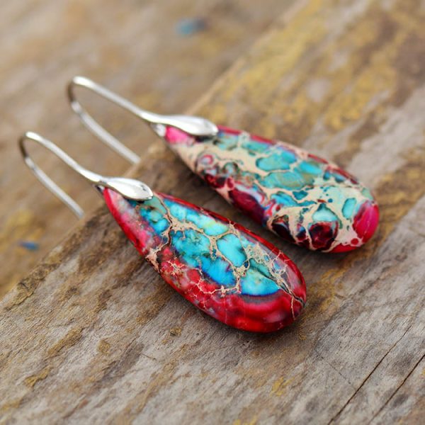 Natural Stone Bohemian Emperor Stone Drop Earrings