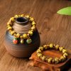 Ancient Golden Sand Colored Glaze Bracelet Two Ends