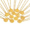 Stainless Steel Bead Necklace Twelve Constellation Embossed Round Necklace For Women