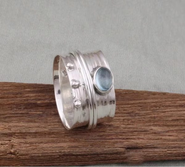 Fashion Natural Gemstone Women's Handmade Ring