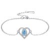 Valentine's Day Heart-shaped Adjustable Bracelet Water Drop