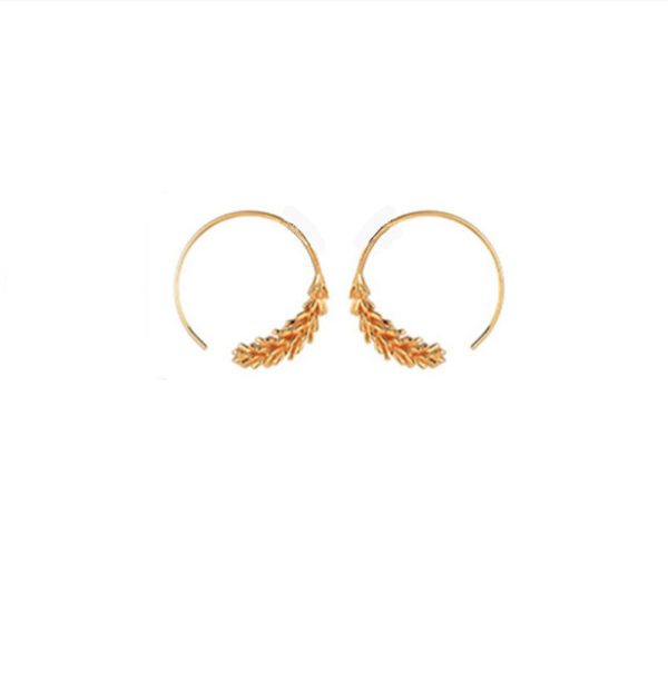 Unique Wheat Earrings Trendy Circle Ear Hook Elegant High-grade Stylish And Personalized Earrings