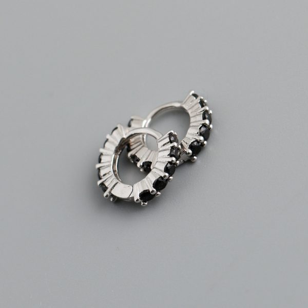 Circle-shaped Diamond Colorful Crystals Opal Zircon S925 Sterling Silver Earrings