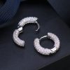 Copper Plating 18K Gold OL Circle Full Zircon Earrings