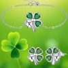 A Set Of Four-leaf Clover Bracelets And Earrings For Women