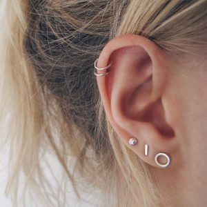 European And American 316 Stainless Steel Fashion Geometry Set Earrings