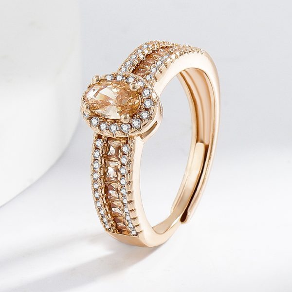 Champagne Real Gold Color Affordable Luxury Style Open Ring