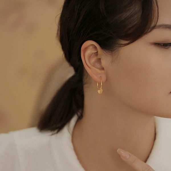 Unique Wheat Earrings Trendy Circle Ear Hook Elegant High-grade Stylish And Personalized Earrings