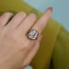 Natural Shaped Square Baroque Pearl Ring Whole Body 925 Silver Simple Elegant Girls JZ1519