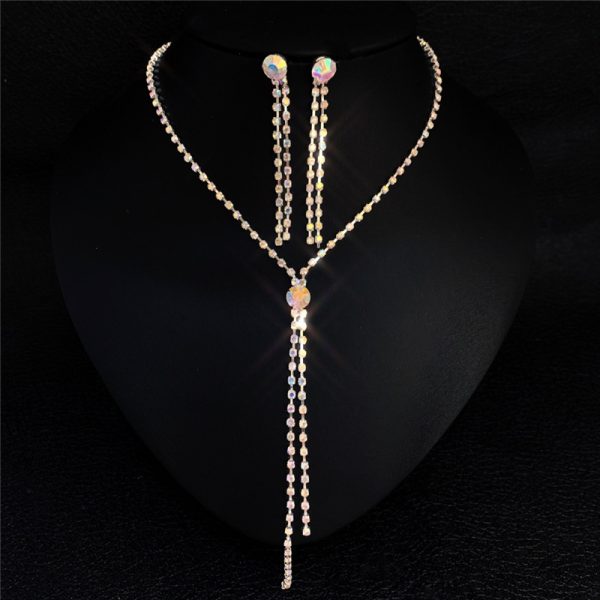 Bridal Ornament Set Wholesale Handmade Fashion Tassel Claw Chain Necklace Earrings Photography Jewelry Set