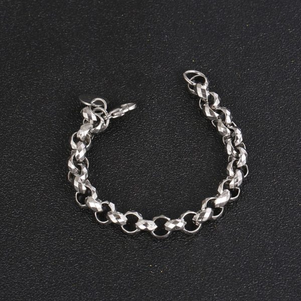 Retro Titanium Steel Circle Round Buckle O-shaped Bracelet