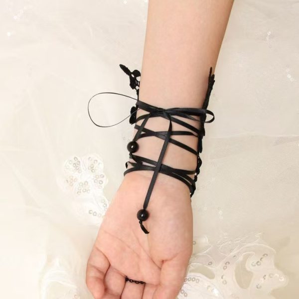European And American Black Lace Bracelet Sleeve Cover