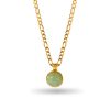 Retro 18K Gold Stainless Steel Titanium Steel Agate Stone Necklace