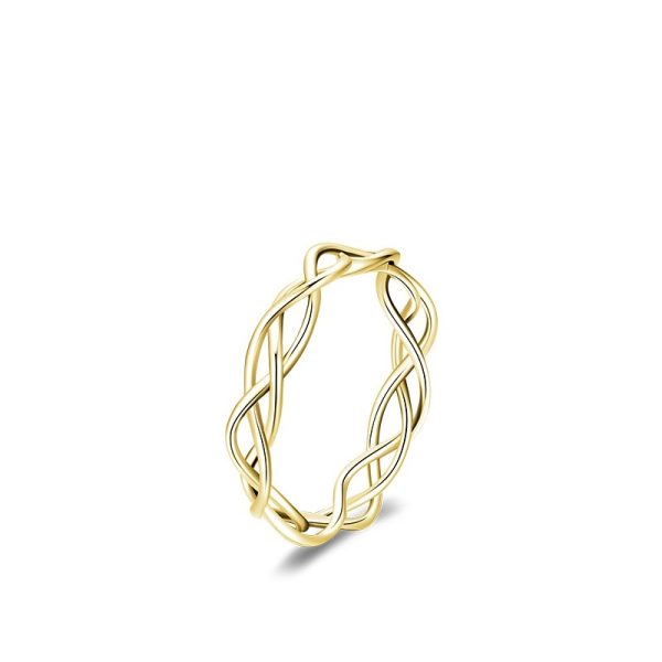 S925 Sterling Silver Irregular Line Hollow Ring For Women