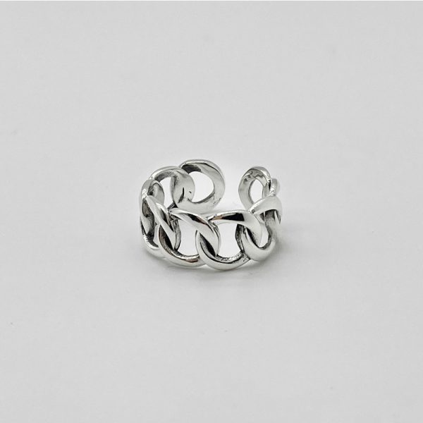 S925 Sterling Silver Ring For Men And Women Retro Hip Hop Thai Silver Simple Hollow