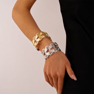 Women's Simple Titanium Steel Butterfly Open-end Bracelet