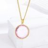 Titanium Steel Round Crystal Pendant Women's Necklace