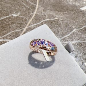 Rose Gold Zircon Color-retaining Electroplated Ring