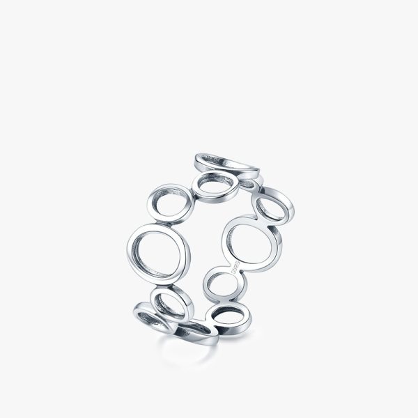 S925 Silver Advanced Special-interest Design Circle Simple Bracelet Ring For Women