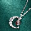 Star Moon Love Magic Color Strawberry Quartz Ins Light Luxury Moonstone Necklace For Women