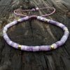 Natural Stone 42 Spacer Glitter Stone Crystal Adjustable Bracelet