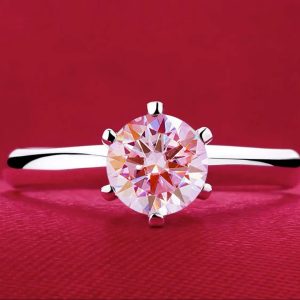 Six-claw 1 Karat Rhinestone Ring Moissanite Open Female Ring