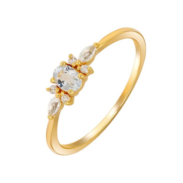 S925 Sterling Silver Ring For Women Sky Blue