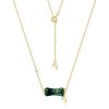 Natural Green Moss Stone Bamboo Necklace
