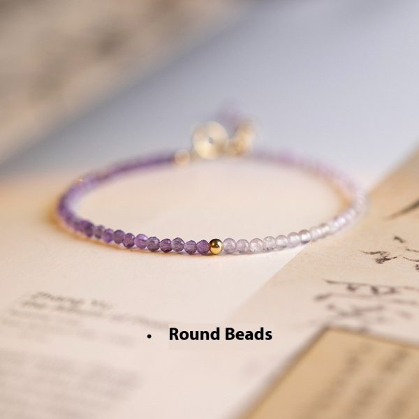 2mm Women's Purple Rattan Beautiful Purple Crystal Bracelet