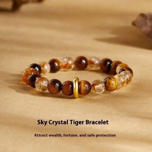 Fashion Personality Tigereye Beaded Bracelet Women