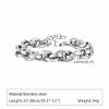 Stainless Steel Twist Thick Retro Male Gray Bracelet
